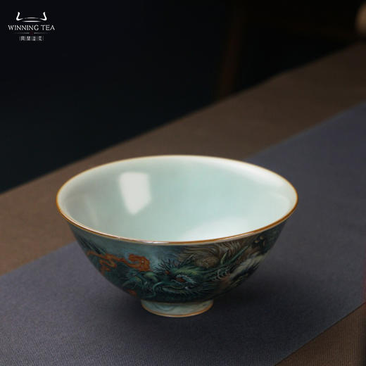 问鼎汝瓷鼎峰系列天青复刻款兰渚碗（龙威扬辉） 商品图1