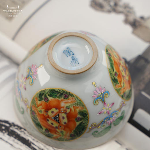 问鼎汝瓷鼎峰系列月白精工款折口杯（三兔共耳） 商品图4