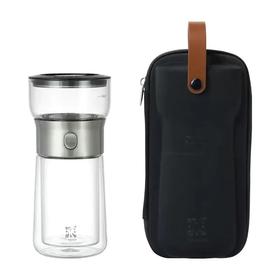 哲品 派.T-MAKER-玻璃版派杯升级版便携单人泡茶杯户外旅行露营功夫茶具套装配茶具包