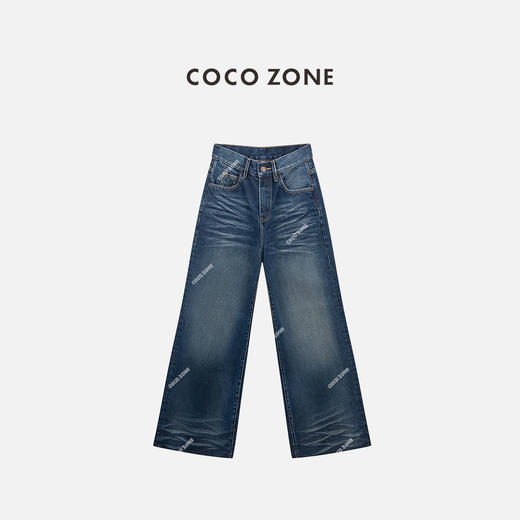 COCO ZONE  “冈山牛仔裤”复古设计感显瘦直筒裤CC1C1717 商品图0