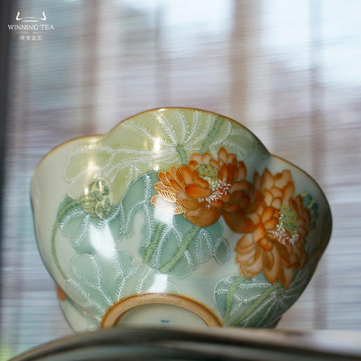 问鼎汝瓷鼎峰系列天青大梅花杯（鹦鹉庭深）（清风荷香） 商品图3