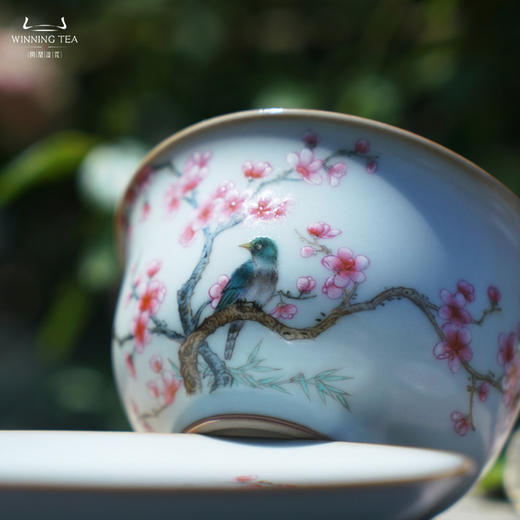 问鼎汝瓷鼎峰系列月白庚子复刻款正德盖碗小（喜上眉梢）（缺货） 商品图1