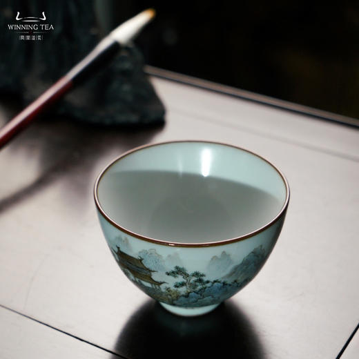问鼎汝瓷鼎峰系列月白小鸿声杯（静观山色） 商品图1