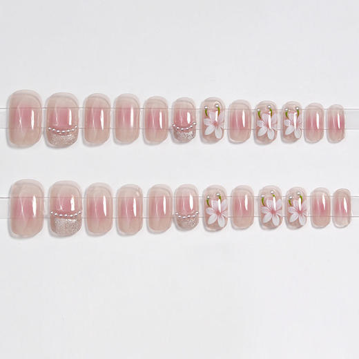 美甲显白穿戴甲假指甲贴片可拆卸春日珍珠花冬穿戴甲中长款女 商品图9