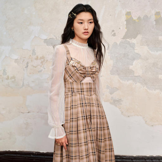 金闪蕾丝网纱内搭雪纺衫打底早秋美拉德 商品图0