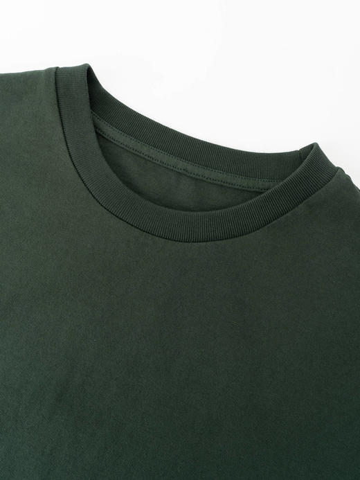 COCO ZONE ”墨绿T“夏季简约圆领短袖T恤开叉设计上衣CC1C1680 商品图4