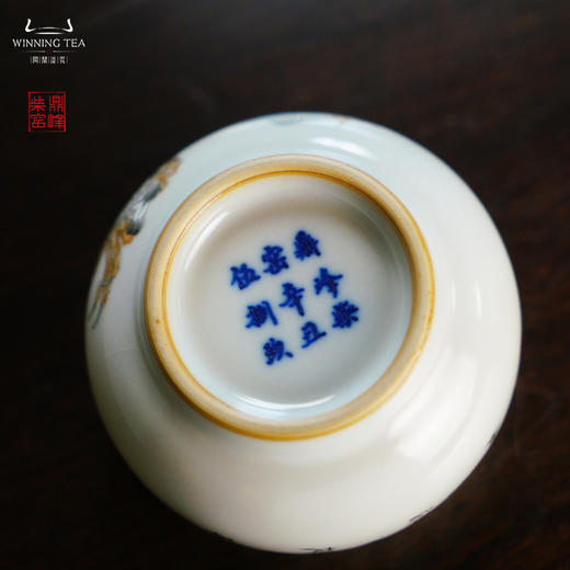 问鼎汝瓷鼎峰柴窑天青容华杯（描金绘画富甲天下）（缺货） 商品图5