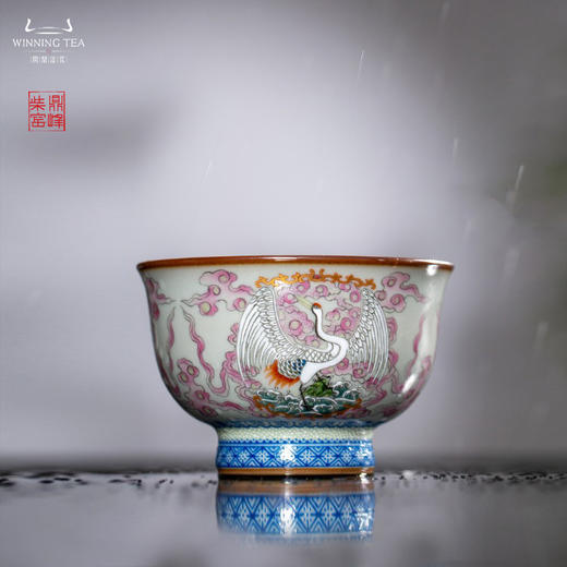 问鼎汝瓷鼎峰柴窑天青天河杯（绘画闲云野鹤）天青竹节杯（绘画瑞狗迎春）天青禅定杯（绘画玉兔呈祥）（缺货） 商品图1