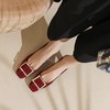 【预售5天】里外全皮时尚方扣高跟鞋新款方头单鞋女真皮职场女鞋大码DB&M5235 商品缩略图1
