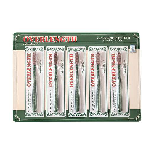 「五支装！复古美学」chocoikes经典长头牙刷 复古设计牙齿清洁刷口腔护理高密度软毛护齿刷 商品图4