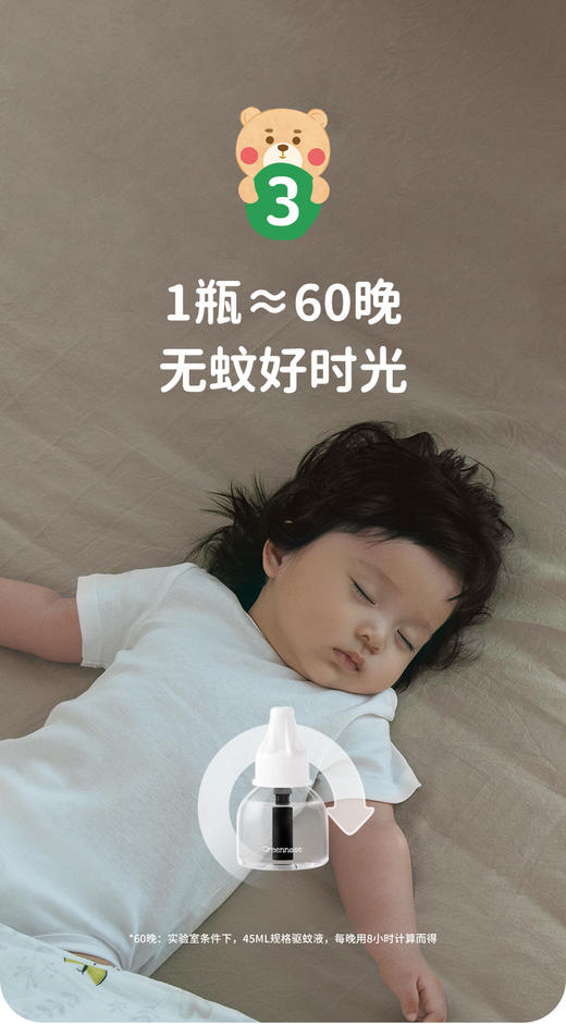 【供货】【品牌直发】夏日必备❗️1器3液52.8绿鼻子Greennose电驱蚊器+驱蚊液，夏季驱蚊必备，无色无味无烟，专为儿童打造无夜灯款 | 提手款 | 新品三代升级款 温和原液+进口溶剂，全家可用 商品图3