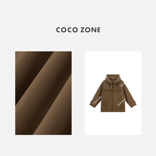 COCO ZONE "咖啡户外”时尚简约连帽外套百搭通勤休闲上衣CC1B1320 商品图2