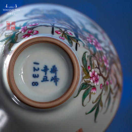 问鼎汝瓷鼎峰柴窑天青淳和杯（绘画白头偕老）（缺货） 商品图1