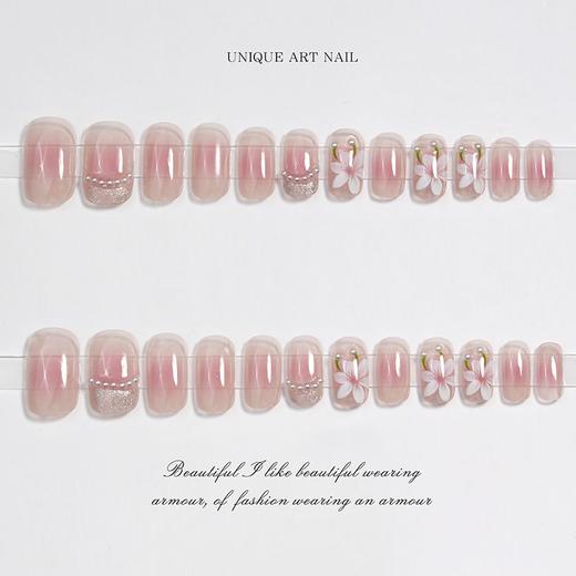 美甲显白穿戴甲假指甲贴片可拆卸春日珍珠花冬穿戴甲中长款女 商品图7