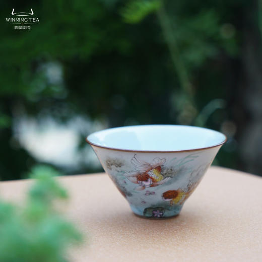 问鼎汝瓷鼎峰系列月白紫金釉老款斗笠杯（金玉满堂） 商品图3