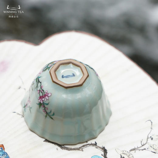 问鼎汝瓷鼎峰系列天青老款沐菊杯（春映桃红） 商品图4