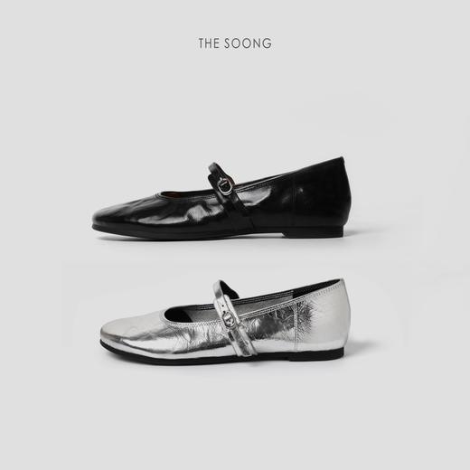 THESOONG |”玛丽珍”芭蕾舞鞋手抓油蜡胎牛皮软底单鞋HWXZ4069 商品图0