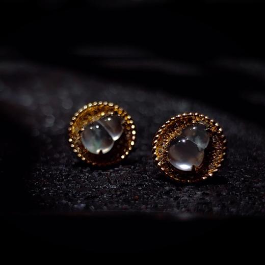 18k玻璃种翡翠葫芦耳钉 商品图6