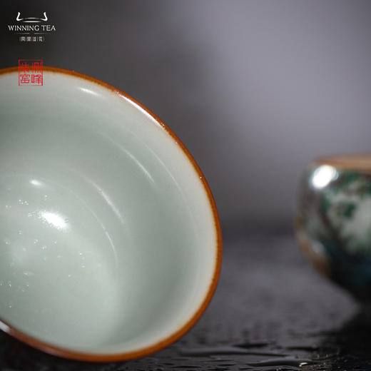 问鼎汝瓷鼎峰柴窑天青天河杯（绘画闲云野鹤）天青竹节杯（绘画瑞狗迎春）天青禅定杯（绘画玉兔呈祥）（缺货） 商品图4