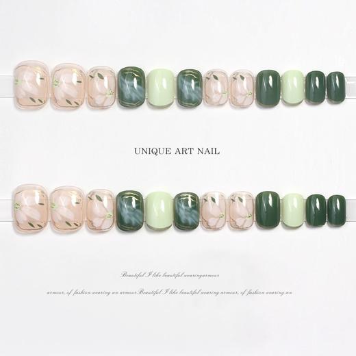 美甲显白穿戴甲假指甲贴片可拆卸夏日山茶花冬穿戴甲显白短款 商品图4