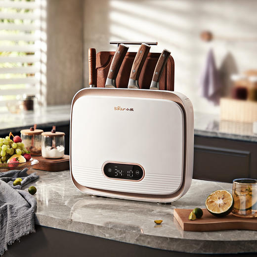 【清仓特惠4.5折，仅2套，无货退款】小熊砧板刀具筷子消毒器刀架杀菌紫外线抑菌烘干抹茶绿 商品图2