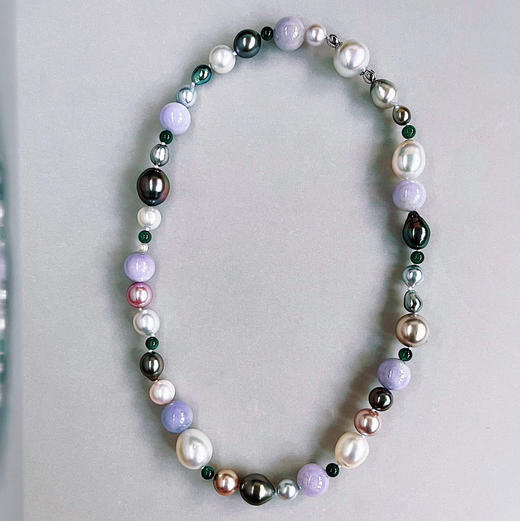 BY EVITA系列 INFINITY 天然翡翠和珍珠 项链 商品图3