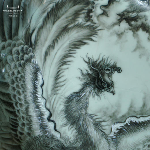 问鼎汝瓷鼎峰系列天青老款精工款葵口大盘（凤骨龙姿）（缺货） 商品图2