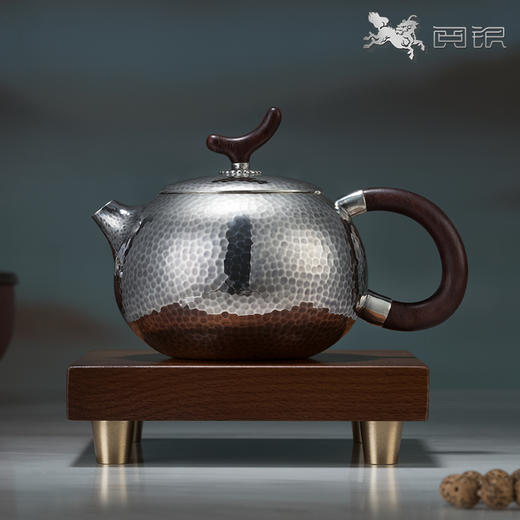 阅银 茶具《幸福美满》泡茶壶 999足银手工茶器茶杯茶壶送礼家用 商品图1