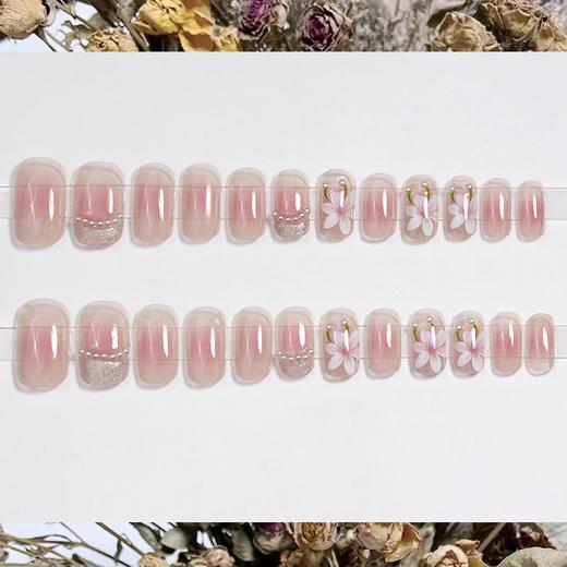 美甲显白穿戴甲假指甲贴片可拆卸春日珍珠花冬穿戴甲中长款女 商品图3