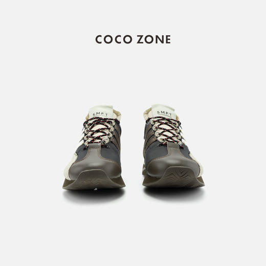 COCO ZONE 设计感拼色系带休闲鞋百搭透气阿甘鞋CC2C1295 商品图0