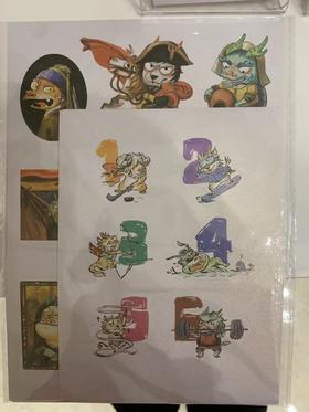 “有龙则灵”贴纸（一套四张）