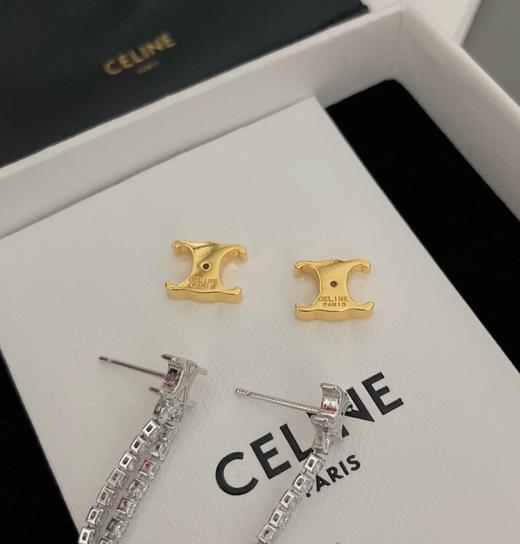 女款满钻金银凯旋门耳钉C00 商品图2