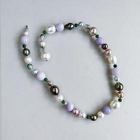 BY EVITA系列 INFINITY 天然翡翠和珍珠 项链