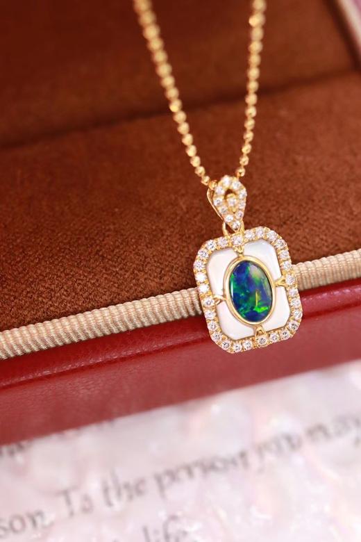 0.38ct 欧泊项链 商品图1