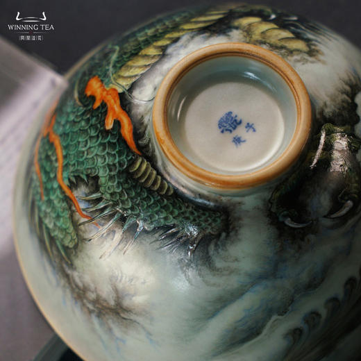 问鼎汝瓷鼎峰系列天青复刻款兰渚碗（龙威扬辉） 商品图4