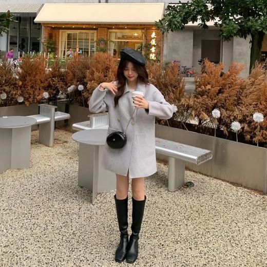 【梨泰院大衣】中长款双排扣毛呢大衣 商品图0