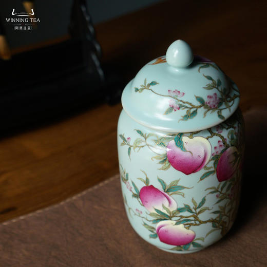 问鼎汝瓷鼎峰系列复刻款天青醒春罐（描金九桃）（缺货） 商品图3
