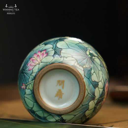 问鼎汝瓷鼎峰系列天青精工款金钟杯（绘画荷风锦鲤）（缺货） 商品图4