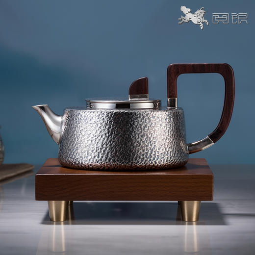 阅银 茶具《步步高升》泡茶壶 999足银手工茶器茶杯茶壶送礼家用 商品图1