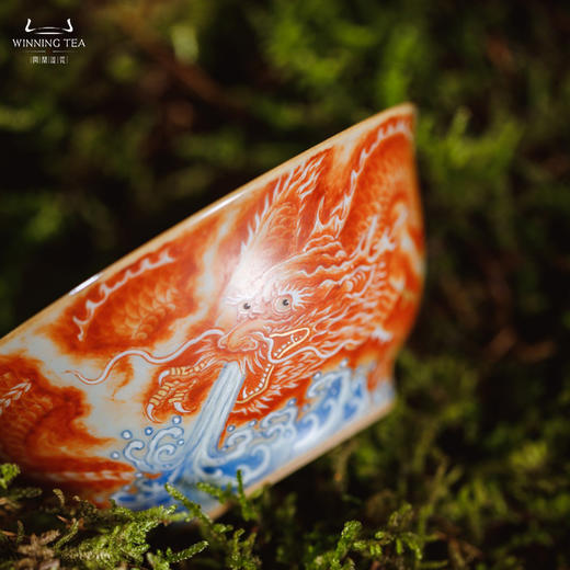 问鼎汝瓷鼎峰系列天青精工款天香杯（龙凤呈祥） 商品图3