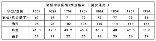 诸暨中学-圆领T恤 商品图1