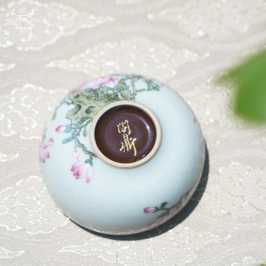 问鼎汝瓷鼎峰系列月白紫金釉老款平口杯（玉兰盛景）（缺货） 商品图4