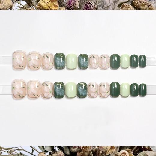 美甲显白穿戴甲假指甲贴片可拆卸夏日山茶花冬穿戴甲显白短款 商品图3