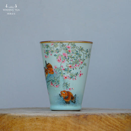 问鼎汝瓷鼎峰系列天青可乐杯（鱼游春水） 商品图0