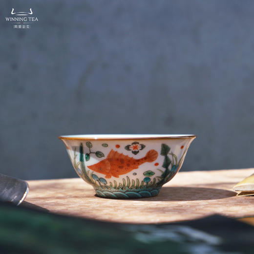 问鼎汝瓷鼎峰系列月白精工款天香杯（鱼澡纹） 商品图5