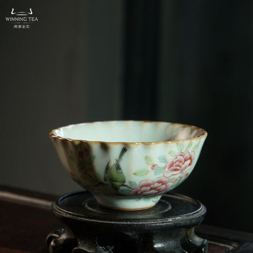 问鼎汝瓷鼎峰系列天青菊瓣杯（莺语花浓） 商品图3