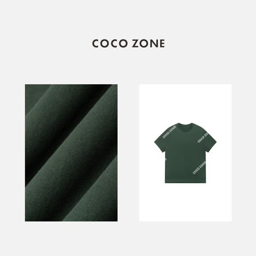 COCO ZONE ”墨绿T“夏季简约圆领短袖T恤开叉设计上衣CC1C1680 商品图2