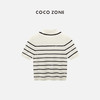COCO ZONE 2024女士条纹短袖上衣POLO翻领毛针织衫CC1A0576 商品缩略图1