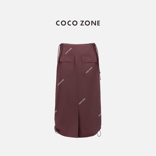 COCO ZONE 时尚简约半身裙设计感后开叉中长裙 CC2B1100 商品图1