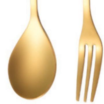 「9.9到手8支！不锈钢叉勺」树叶勺网红甜品勺搅拌勺咖啡勺欧式金色餐饮用具家用吃甜品勺子 商品图4